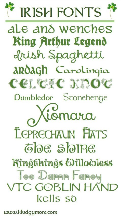 irish fonts in word